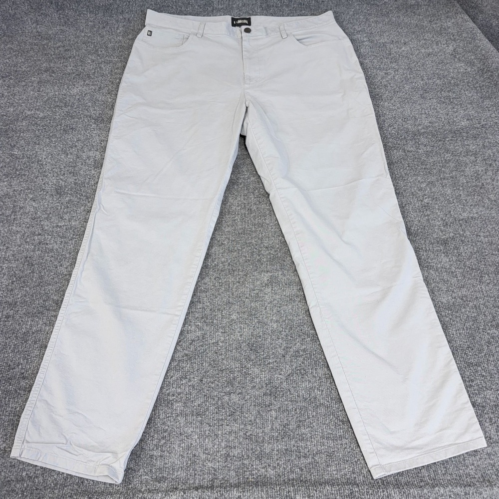 Linksoul Pants Men 38x32 Light Gray Crosby 5-Pocket Golf Chino Lightweight